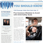 Child Safety Seats in You Should Know Newsletter by Orange County Personal Injury and Wrongful Death Lawyers